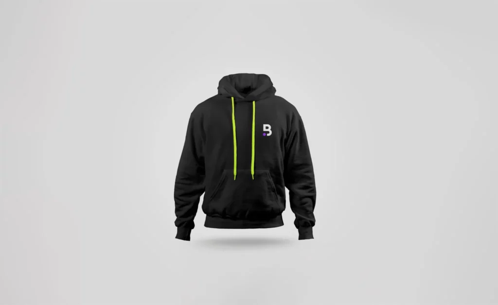 Sweat à capuche noir Berthe avec logo minimaliste