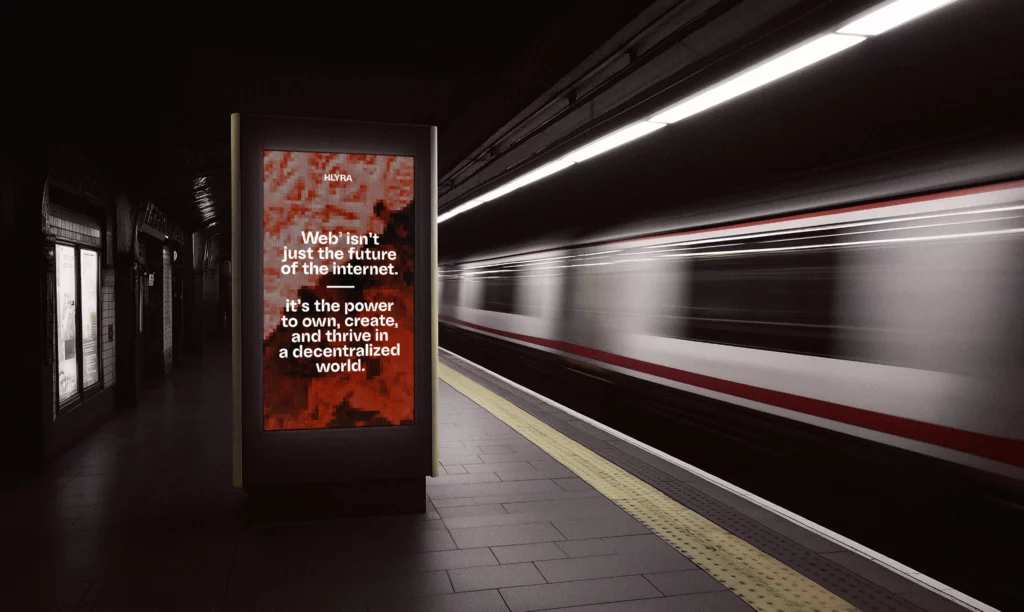 Affiche lumineuse Klyra dans une station de métro