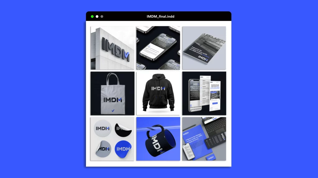 Supports marketing IMDM – tote bag, site web, brochures