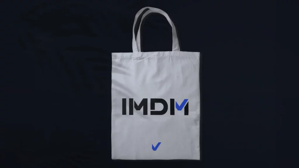 Tote bag blanc avec logo IMDM imprimé